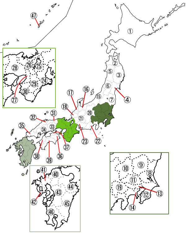 都道府県名 地図問題